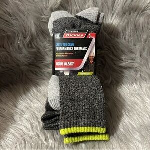 Genuine Dickies Steel Toe Crew Socks Mens Shoe Size 6-12 Grey Thermal Wool Blend